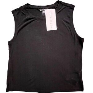 Athleta Tank Womens S Black Getaway Muscle Tank Lyocell Breathable Lightweight